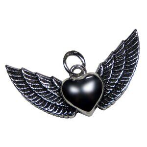 Inox Women's Stainless Steel Heart with Wings Pendant
